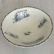 Antique ironware salad bowl, Marine model – Creil et M factory