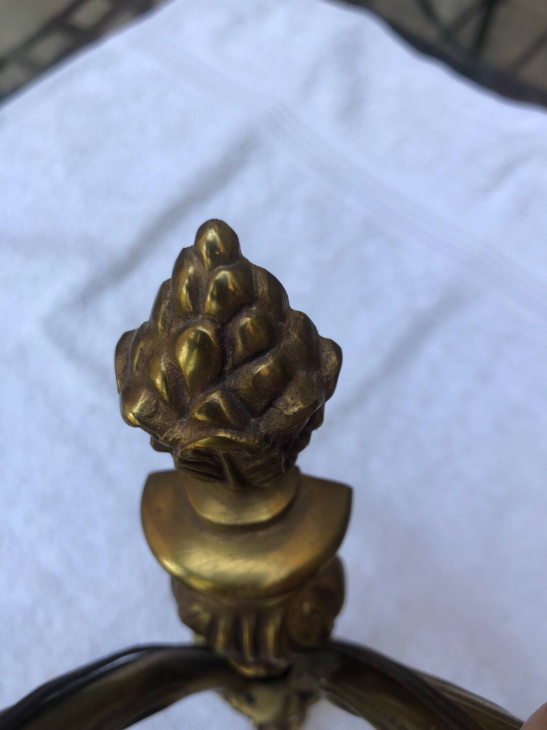 Pair of Louis XVI style bronze wall lights