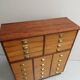 Vintage mahogany filing cabinet with drawers 1950's