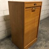 Vintage curtain-shaped binder in light honey-coloured oak