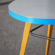 Table haricot formica et pieds compas, table bureau, table d'appoint, table vintage, 60's