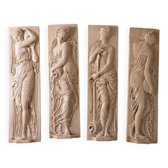 Set of 4 bas-reliefs, nymphs of the Fountain of the Innocents, after Jean Goujon