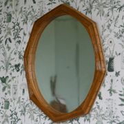 Octagon Shape Framed Pencil Reed Wall Mirror