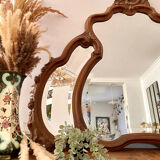 Beveled carved wooden mirror 120x103 vintage