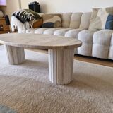 Beige travertine coffee table avenue
