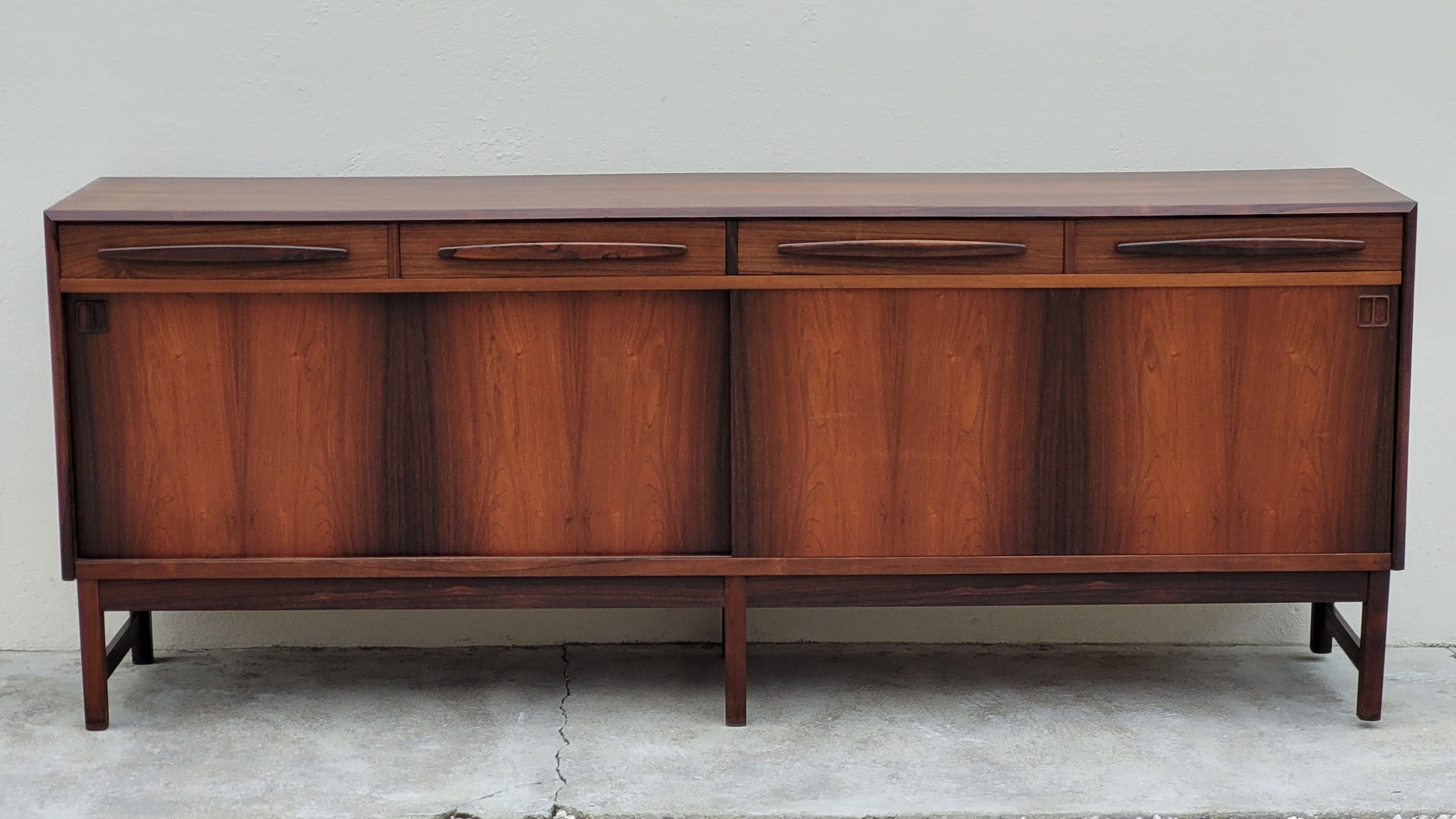 Danish sideboard stamped Bordum and Nielsen in Rio rosewood