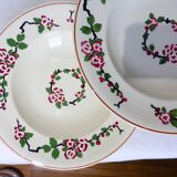 4 Longwy soup plates, Aubépines model 211260