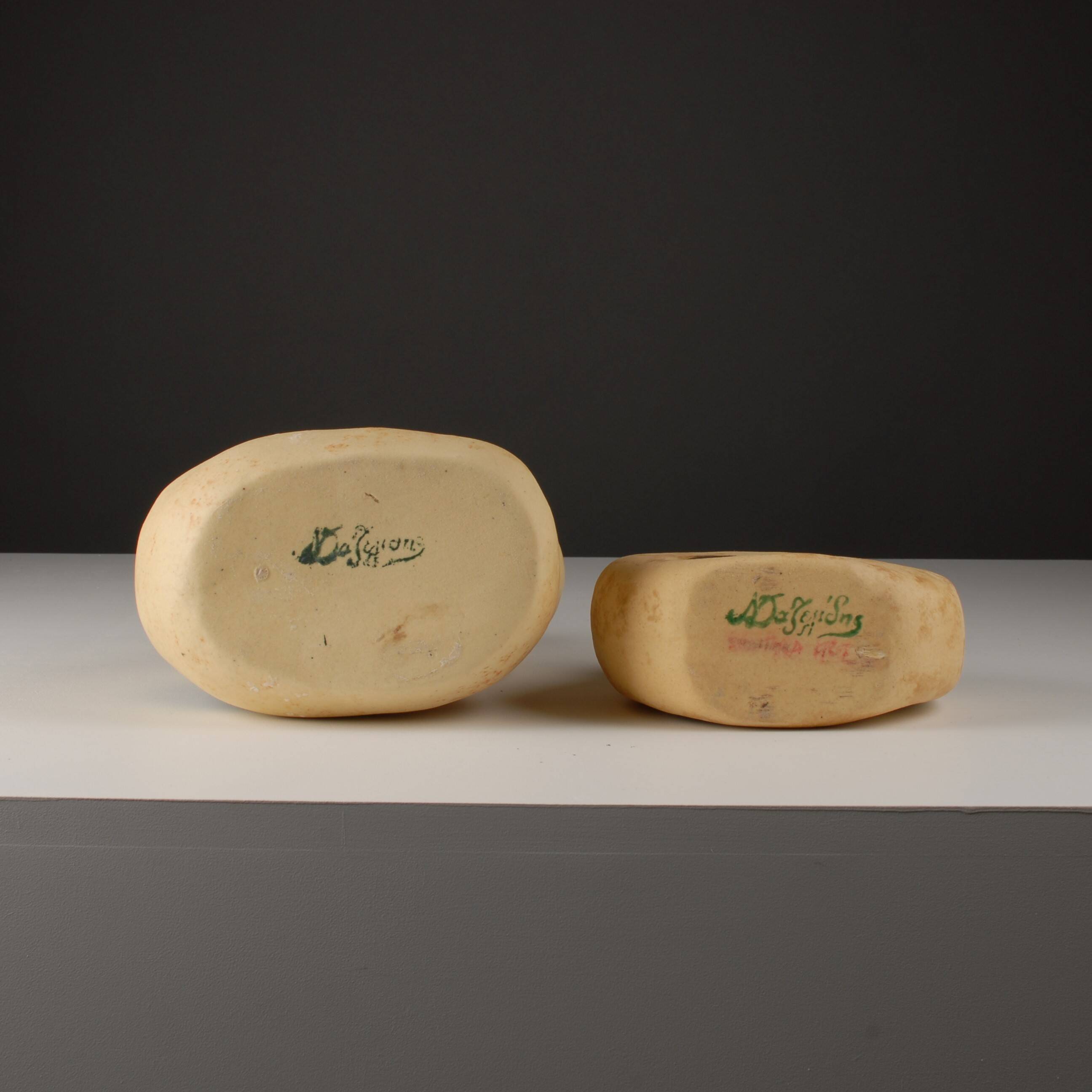 Pair of sculptural ceramic vases by Nikos Dazelidis, Greece, 1970s.