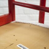 6x red stained beech dining chairs "Model 250" by Farstrup Denmark, 1960's