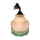 Suspension in pale green opaque glass with grid patterns. Hemmed edge