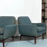 Italian Mid-century wood modern armchairs from 60s