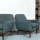 Italian Mid-century wood modern armchairs from 60s