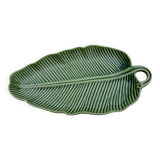 Slip dish in the shape of a palm leaf