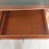 Wooden desk, leather top, extensions