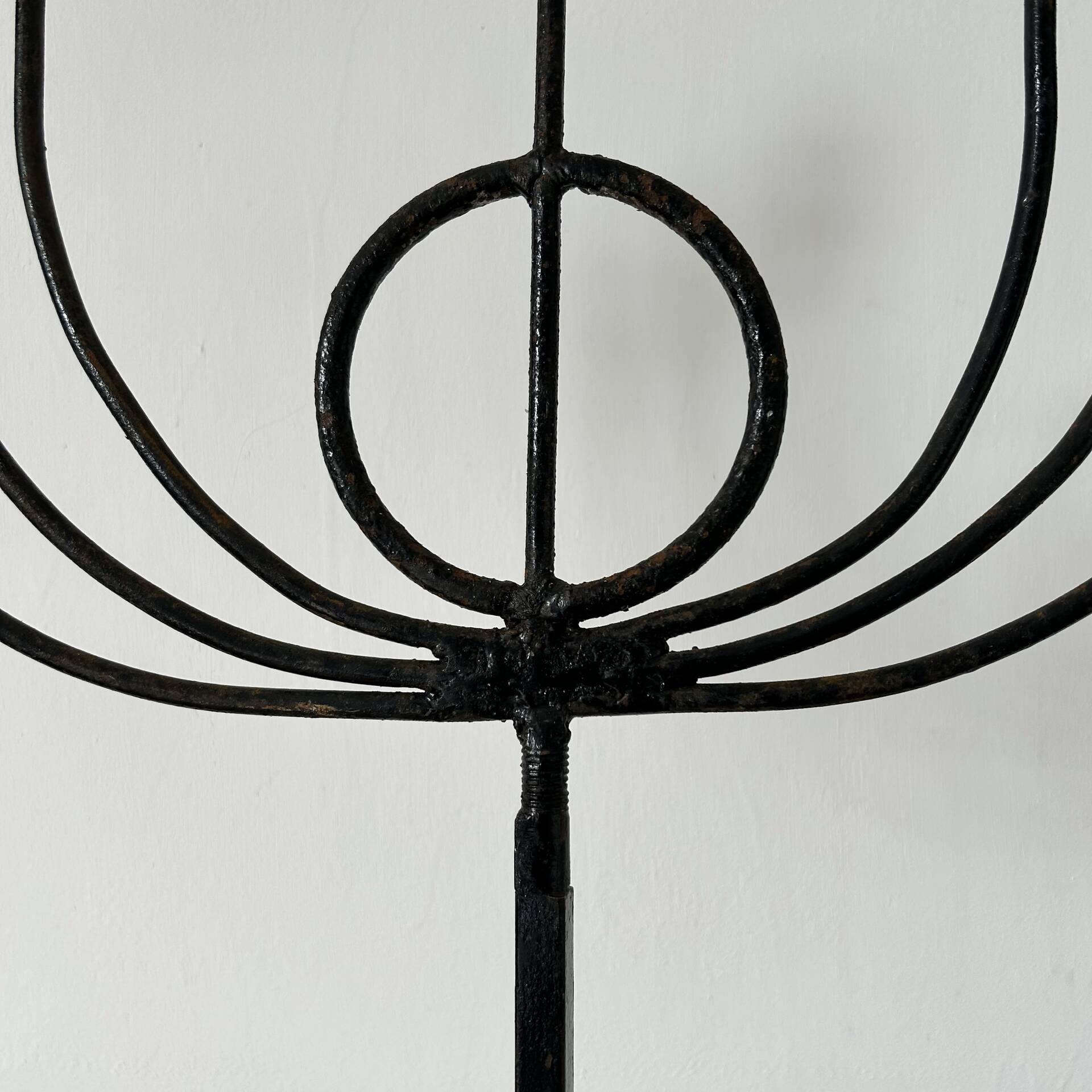 Large brutalist candelabrum in wrought iron