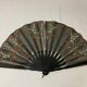 Showcase object, fan frame wood silk art deco décor early twentieth century