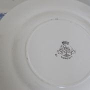 Set of 9 flat plates of Longwy Rouennais motif