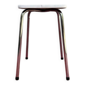 Tabouret en formica blanc
