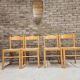 Set de 4 chaises en pin et jonc vintage