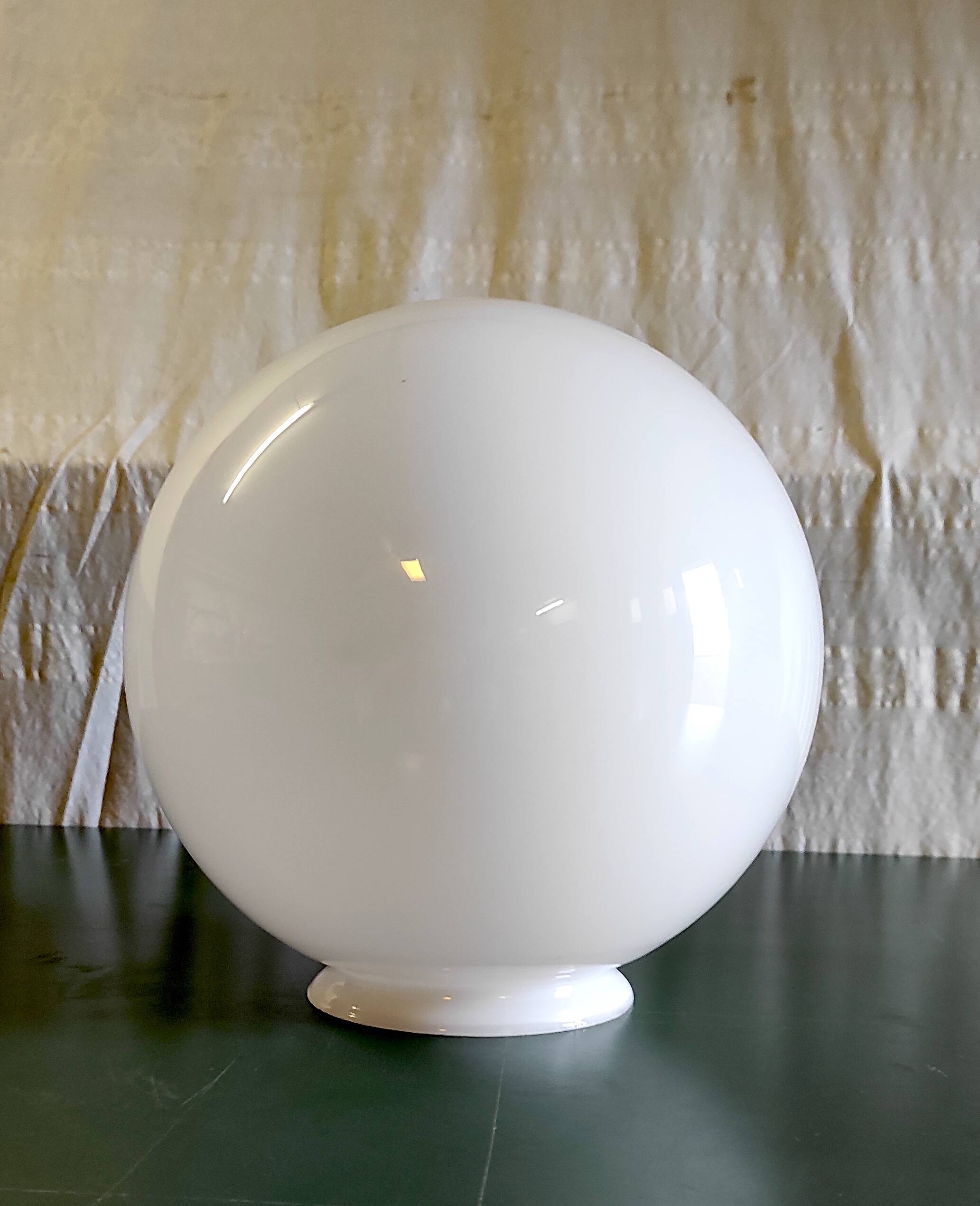 Opaline globe lampshade, diameter 25 cm - mid-20th century