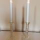 Pair of antique glass candlesticks