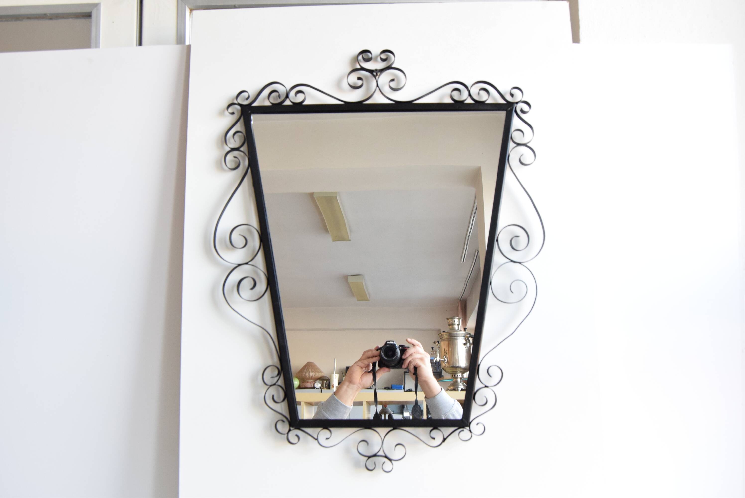 Mid-century 1970s wall mirror