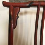 Pair of Chinese chairs, lacquered red, twentieth century
