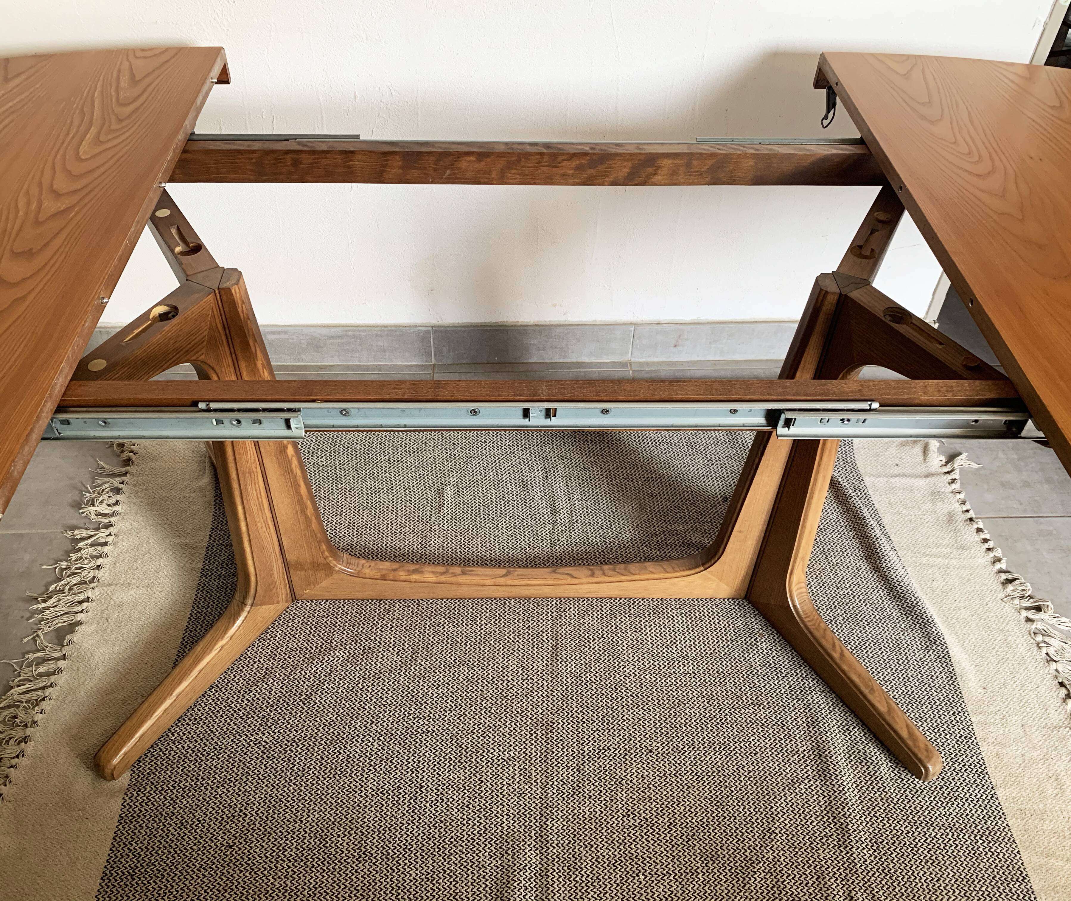Baumann vintage 1970 oval table, stamped NF