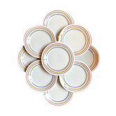 9 flat plates San Marciano Ceramiche in enamelled Italian earthenware