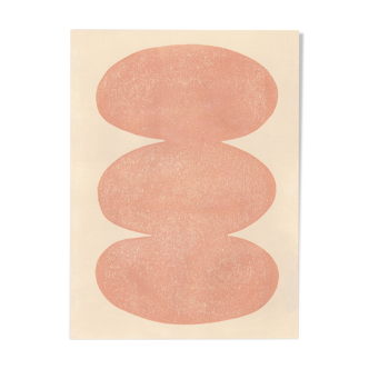 Painting on paper 30x40cm illustration dated and signed without frame M85