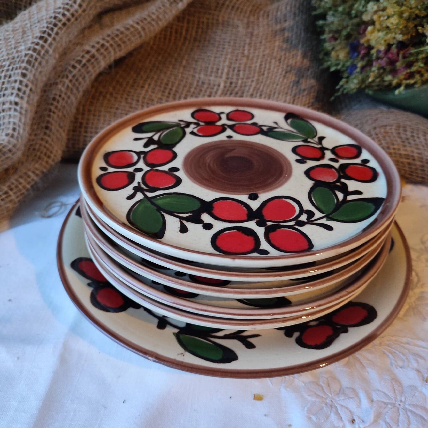 Set of 6 dessert plates + dish "Dunja" – Zell am Harmersbach – Année