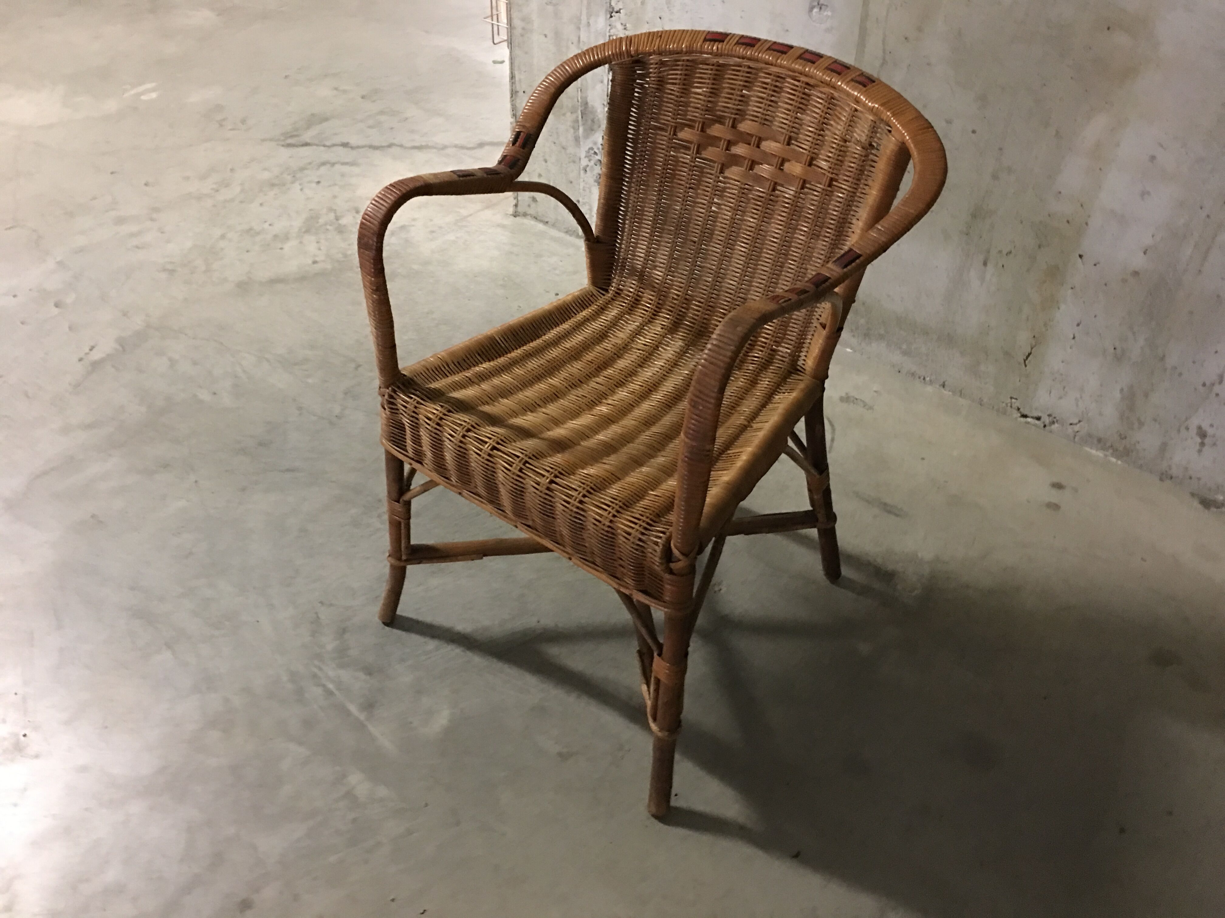 Rattan armchair 60s
