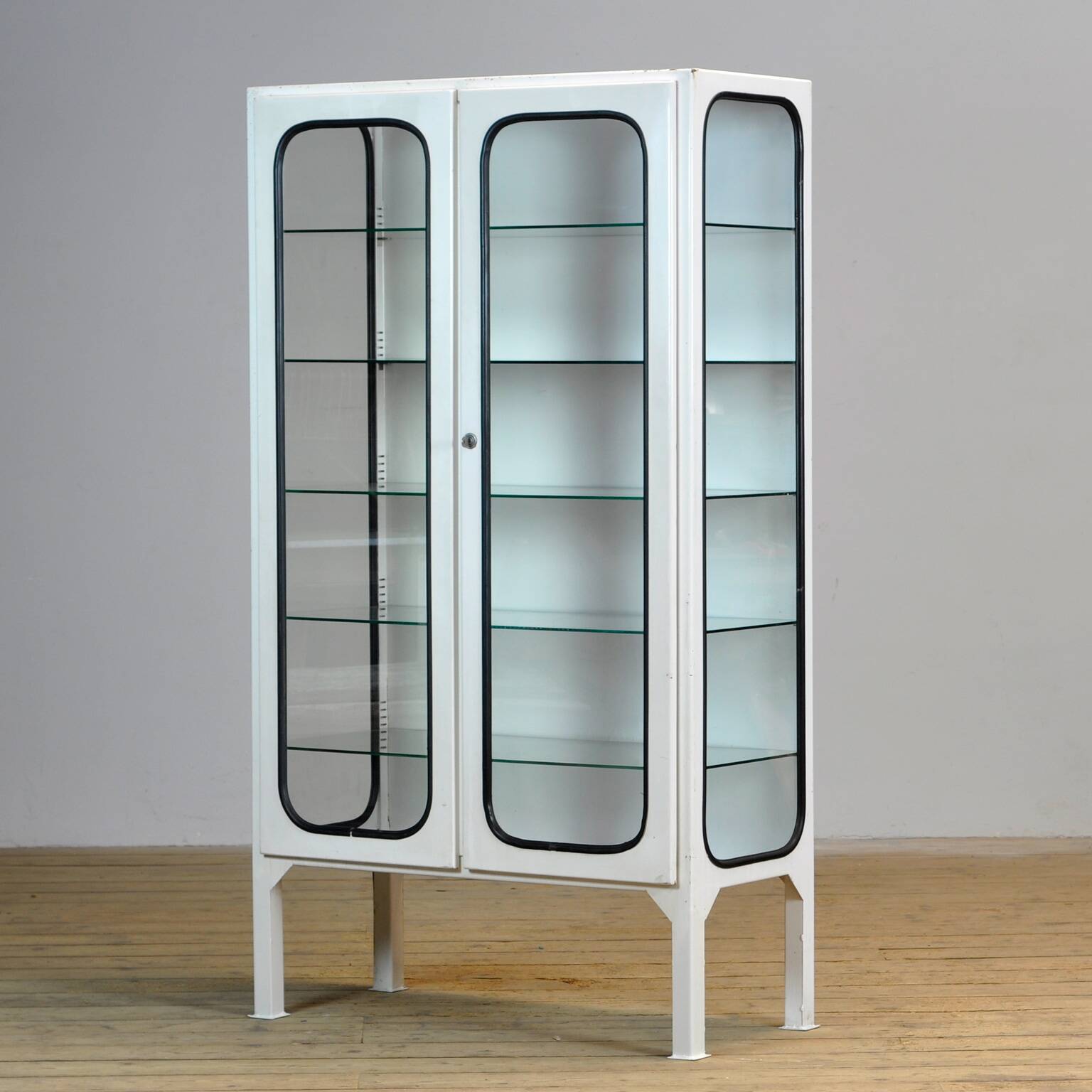 Vintage iron and glass medicine cabinet, 1970s