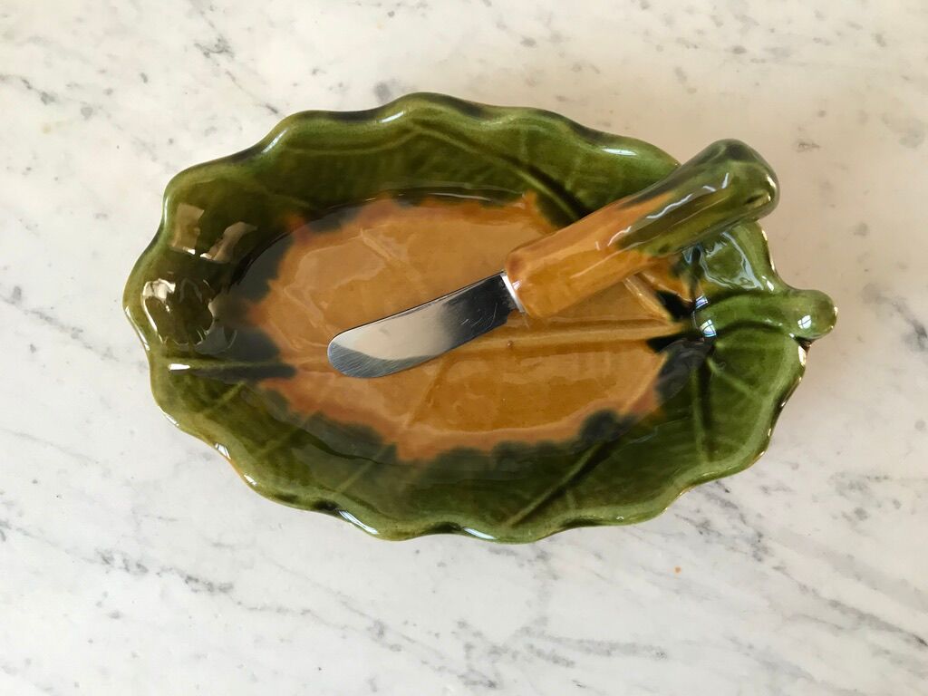 Vallauris ceramic butter dish 70s