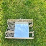 Vintage metal shelf with mirror