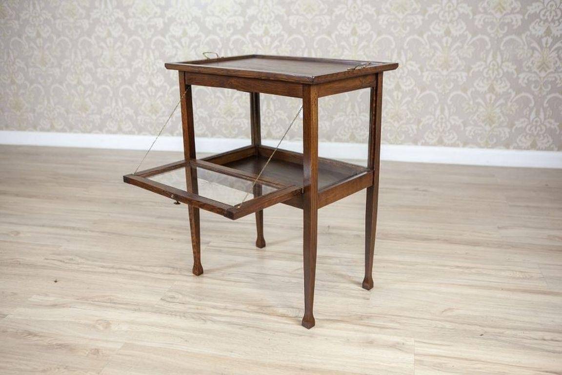 Early 20th Century Oak Tea Cabinet with Tray, 1950s