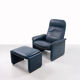 De Sede DS 50 Relax armchair with Hocker leather Petrol colour, 1980 Switzerland