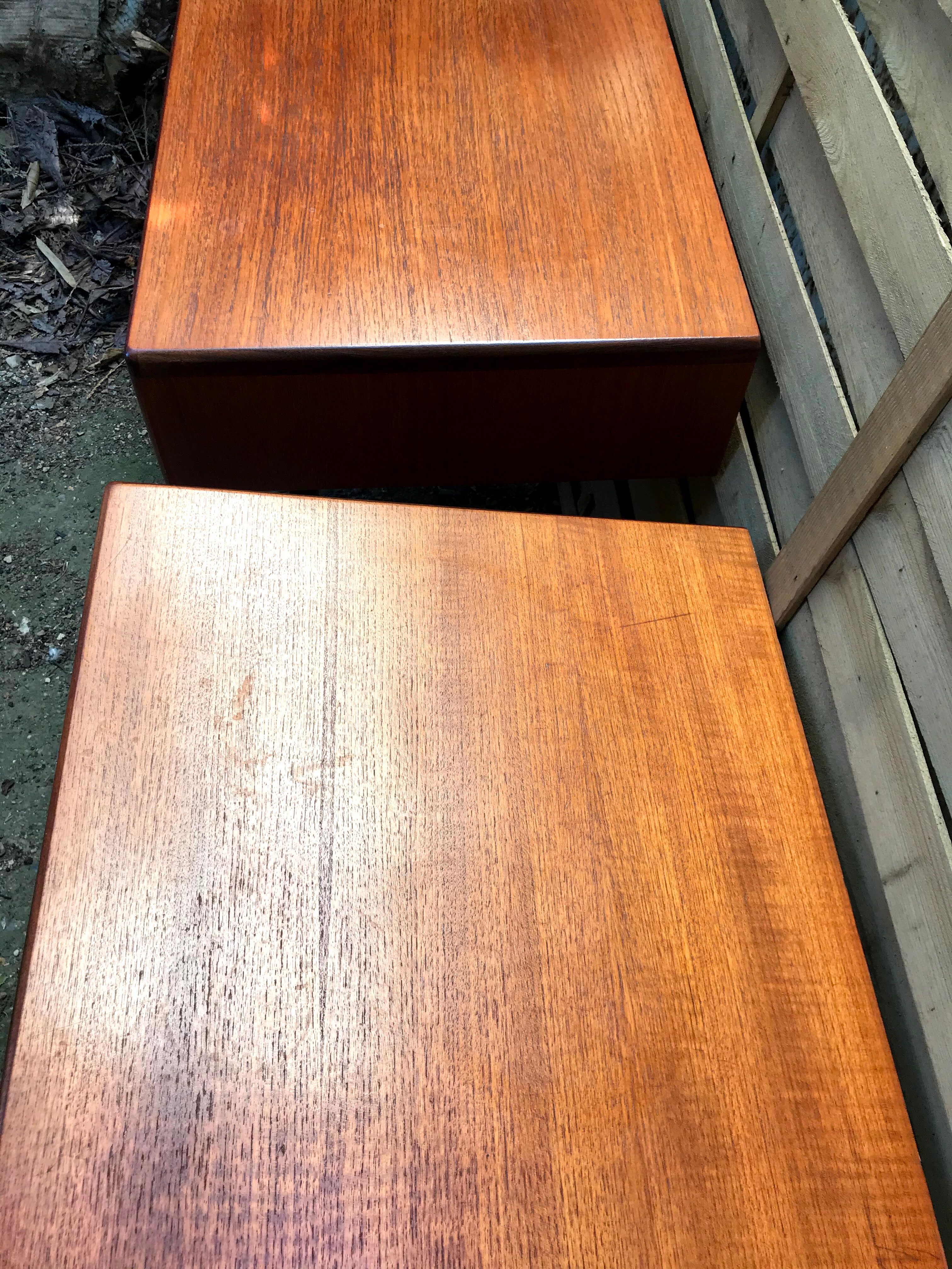 Pair of GPlan night tables in teak 60s