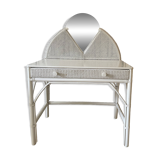 Coiffeuse en rotin blanc