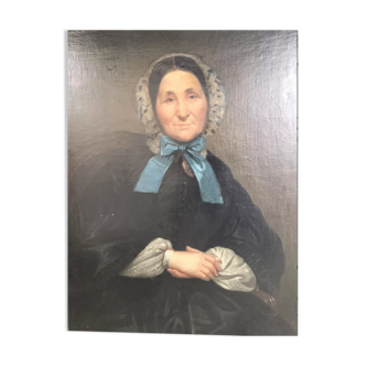 Portrait à l'huile d'une femme