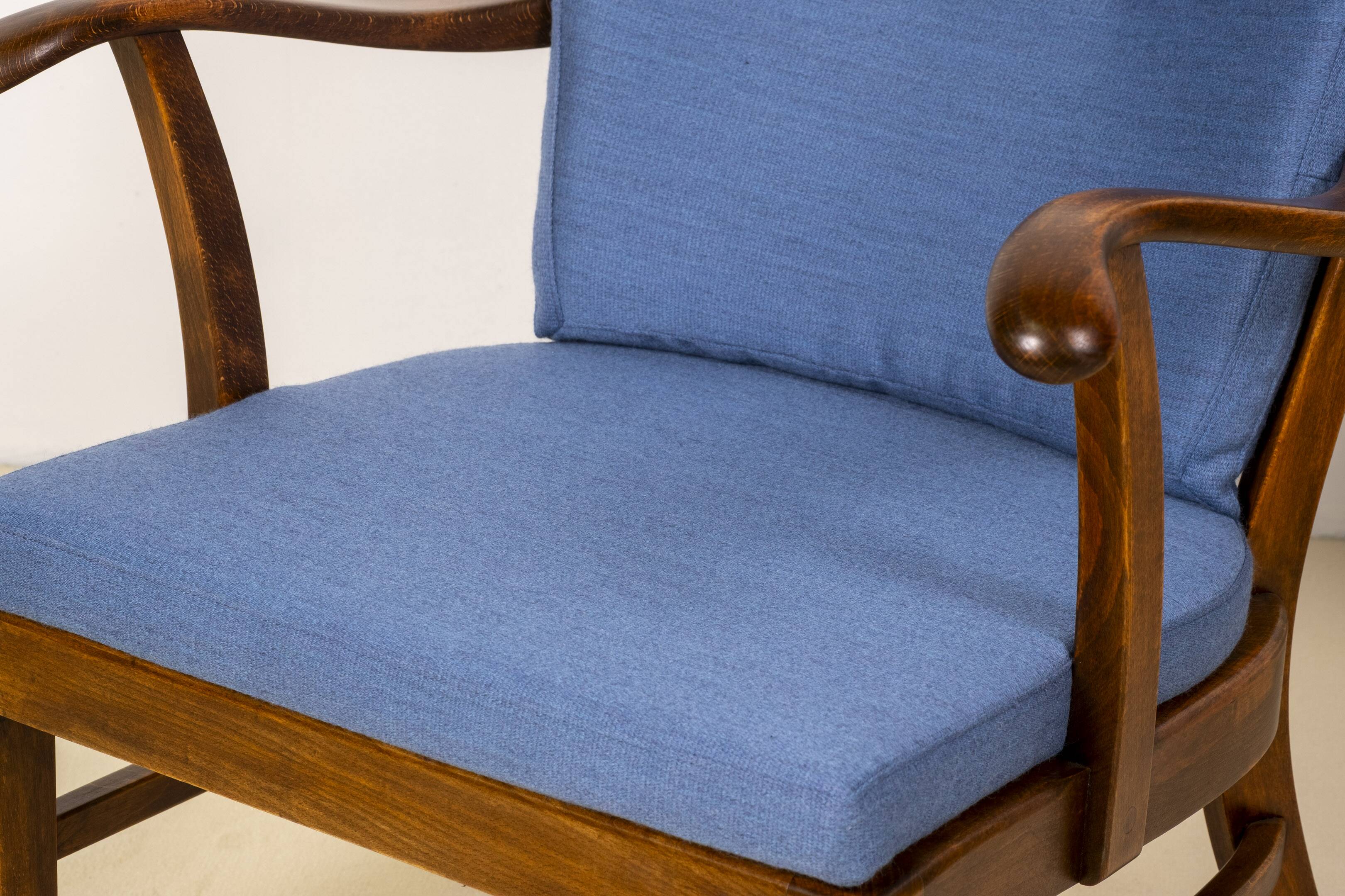 1940s Lounge Chairs by Tyge Hvass, Model 1628 for Fritz Hansen, Denmark