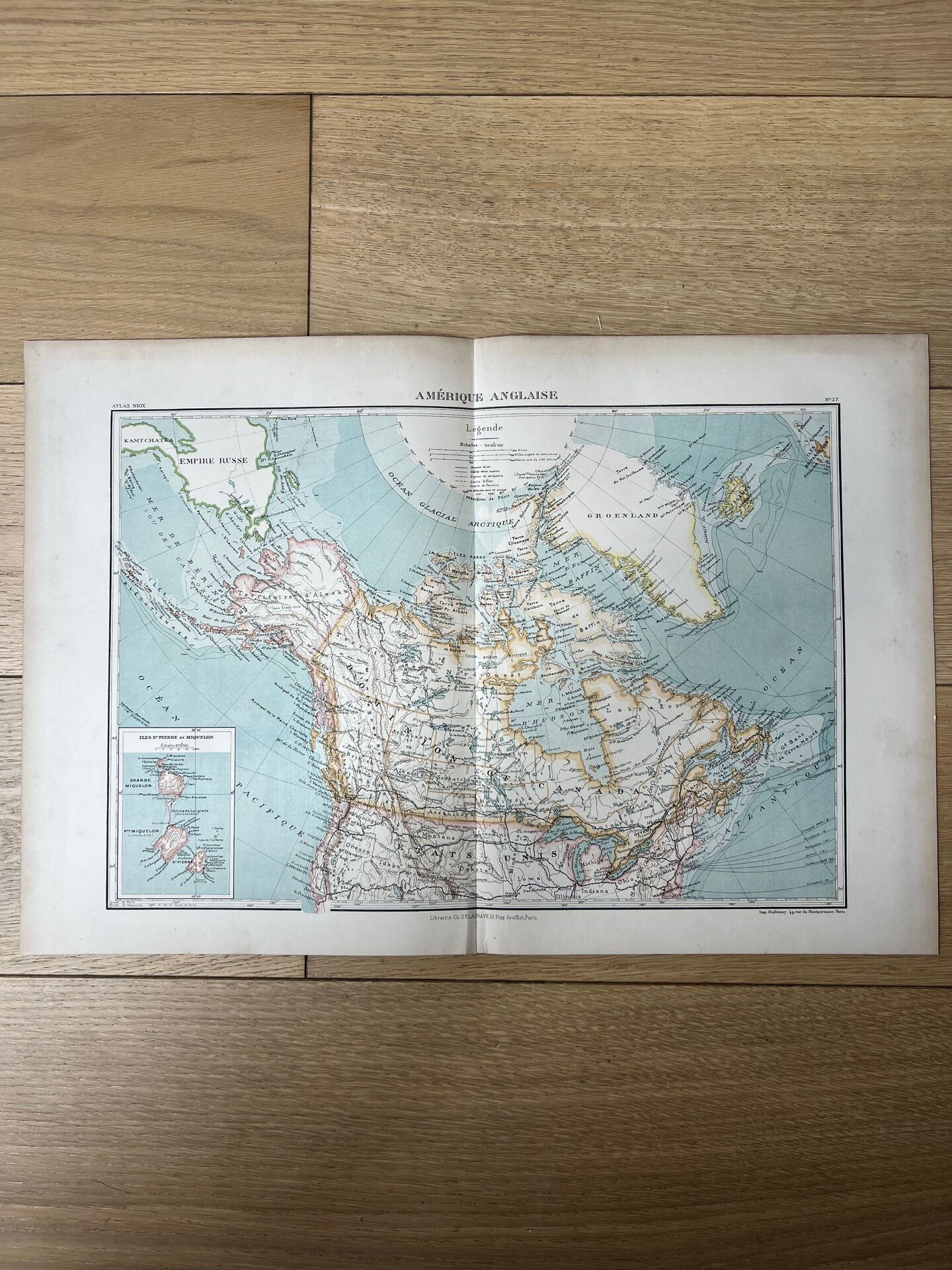 Grande Carte Amérique - 53x36cm - 1905