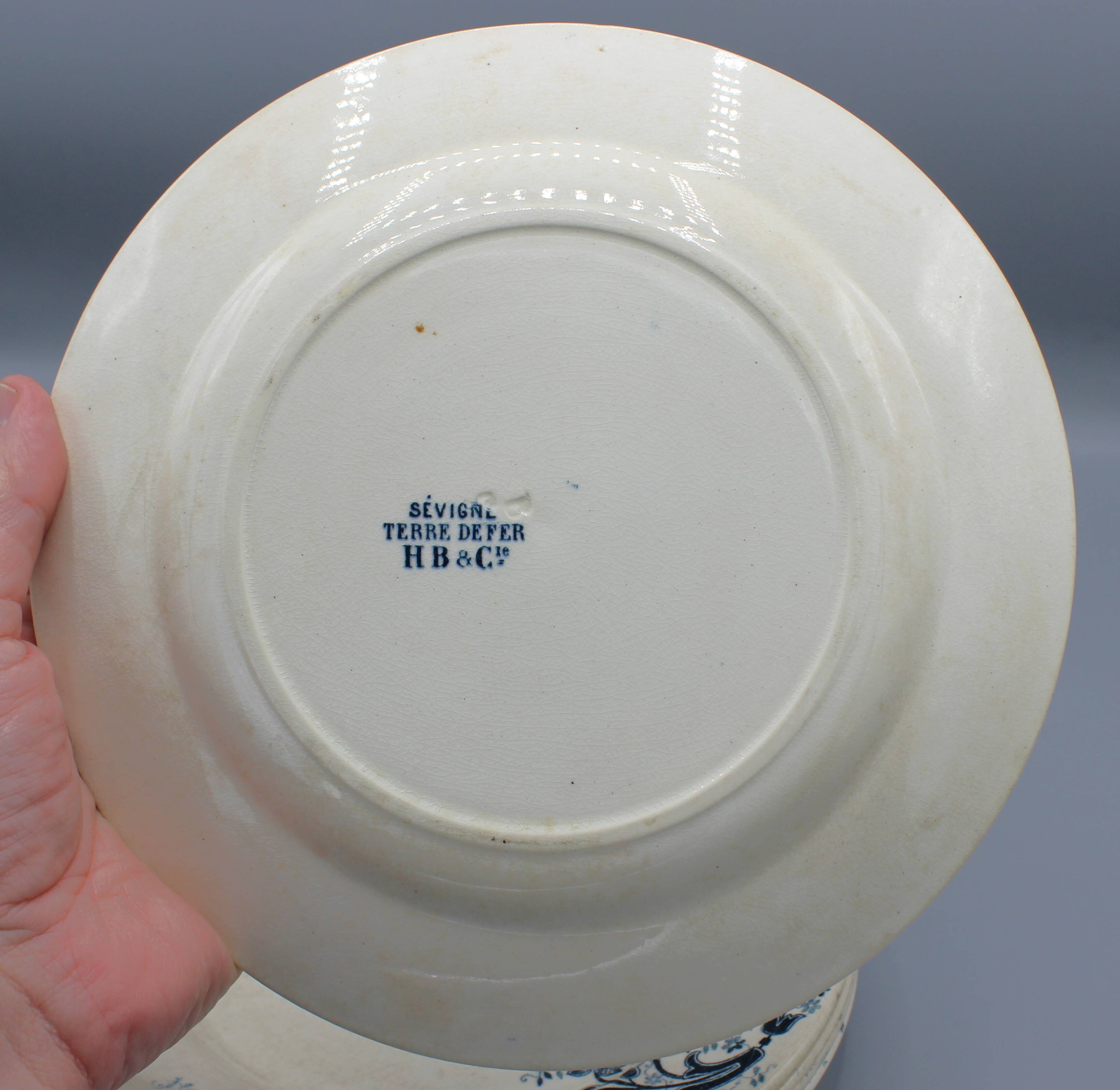 Lot 9 plate plates hb & cie earth of iron - sevigne 23 cm