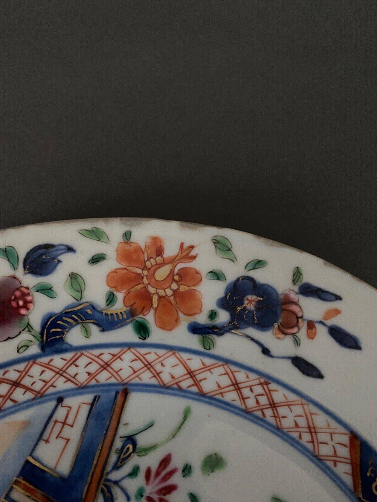 Flat plate in Imari porcelain Japan 19th century floral decoration