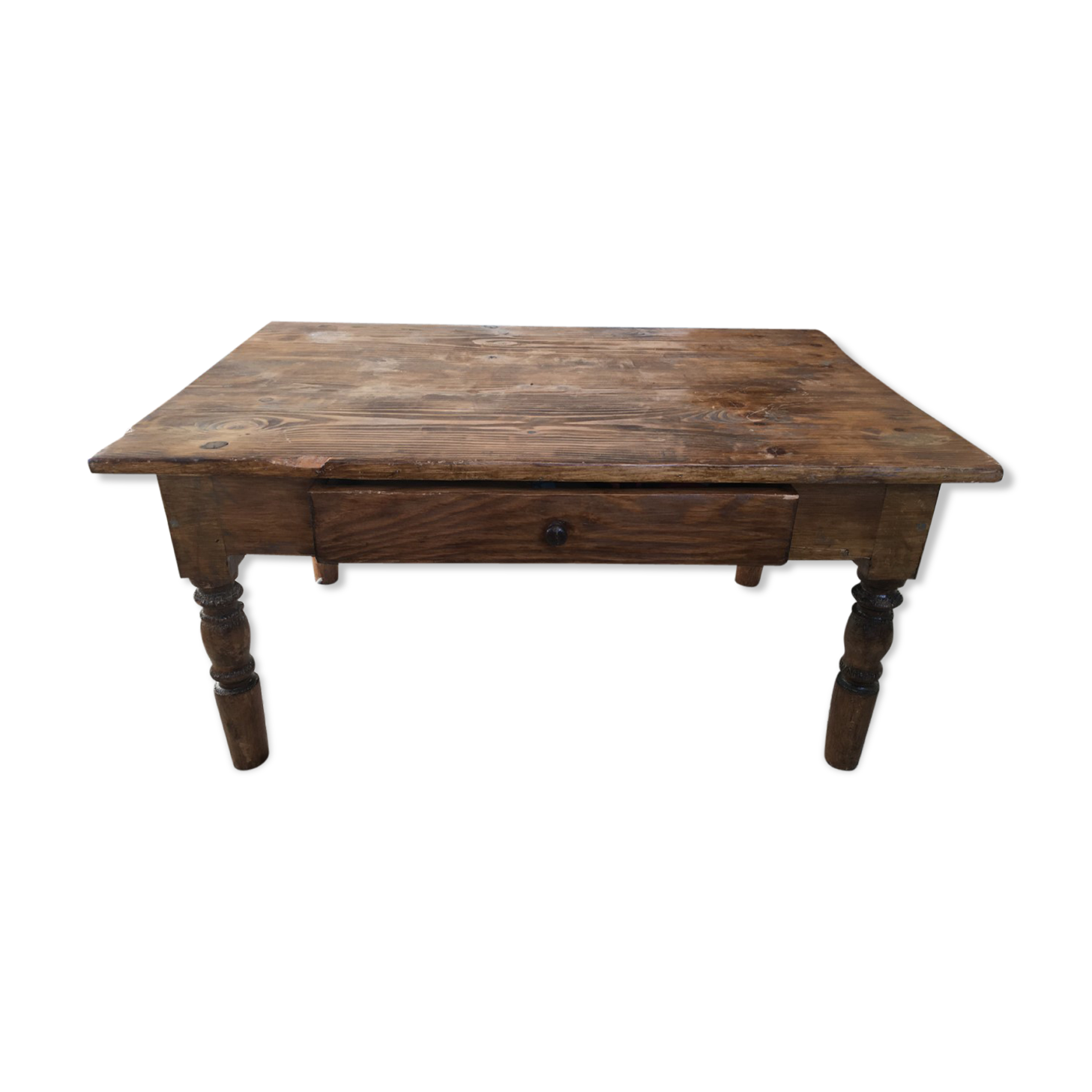 Wooden and turned feet coffee table