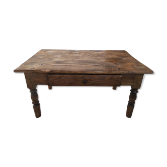 Wooden and turned feet coffee table