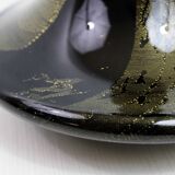Theresienthal black and gold glass vase 1970