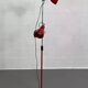 1970s-80s floor lamp in chrome metal and red