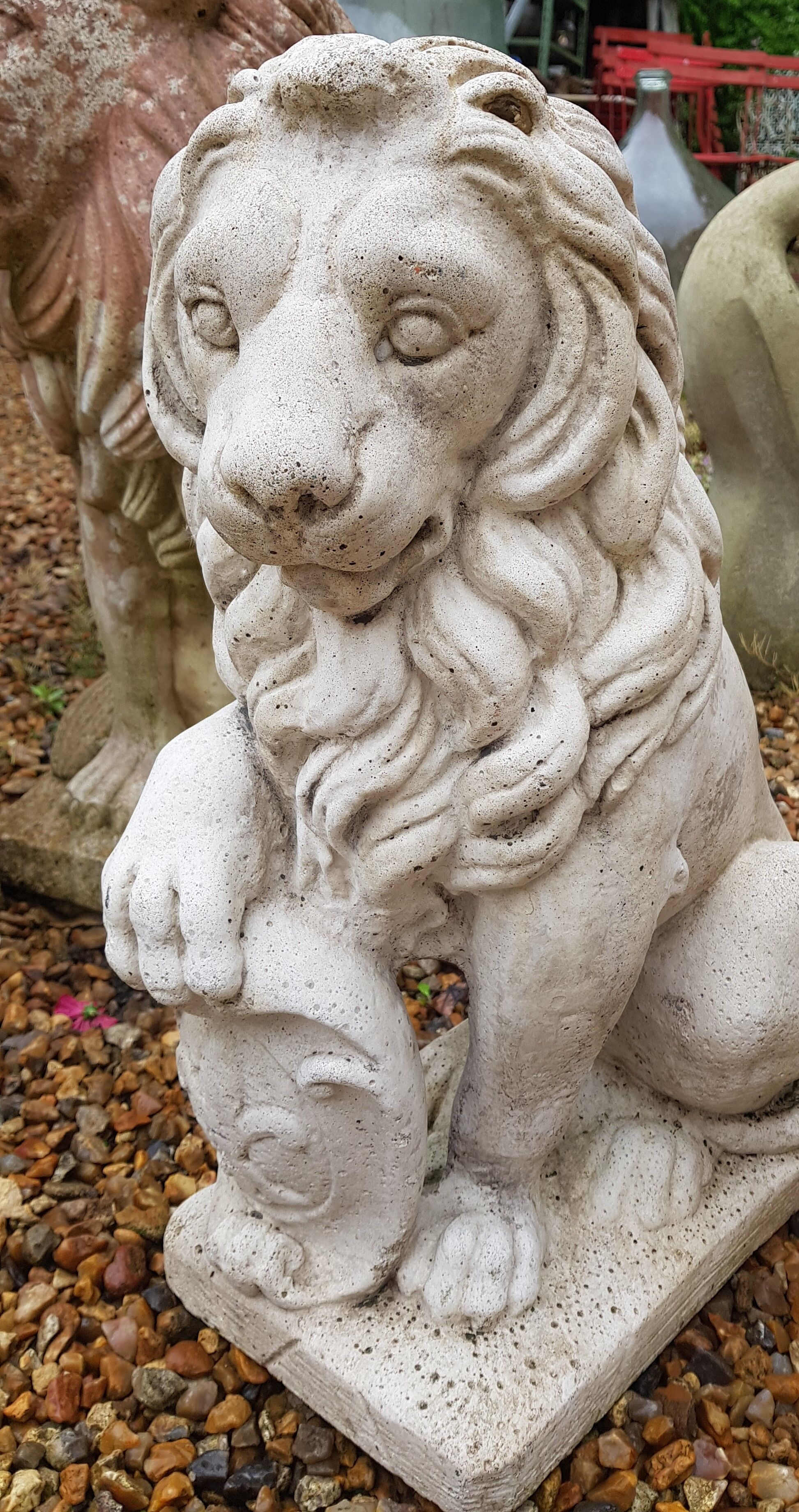 Reconstructed stone lion