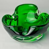 Sommerso green pocket emptier by Flavio Poli for Seguso, Murano glass, Italy, 1970